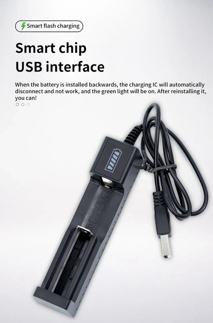 18650 Battery Charger 1-4 Slots Dual 18650 Charging 3.7V  Rechargeable Lithium Battery USB Charger For 16340 14500 18650 26650