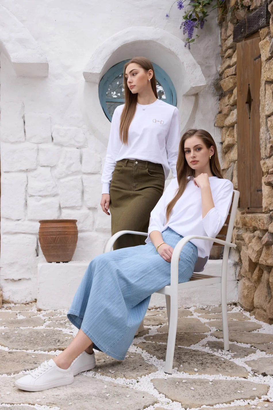 AS SS26 oversize loose T-shirt dress + V neck T-shirt  + skirt  set casual style  woman clothes