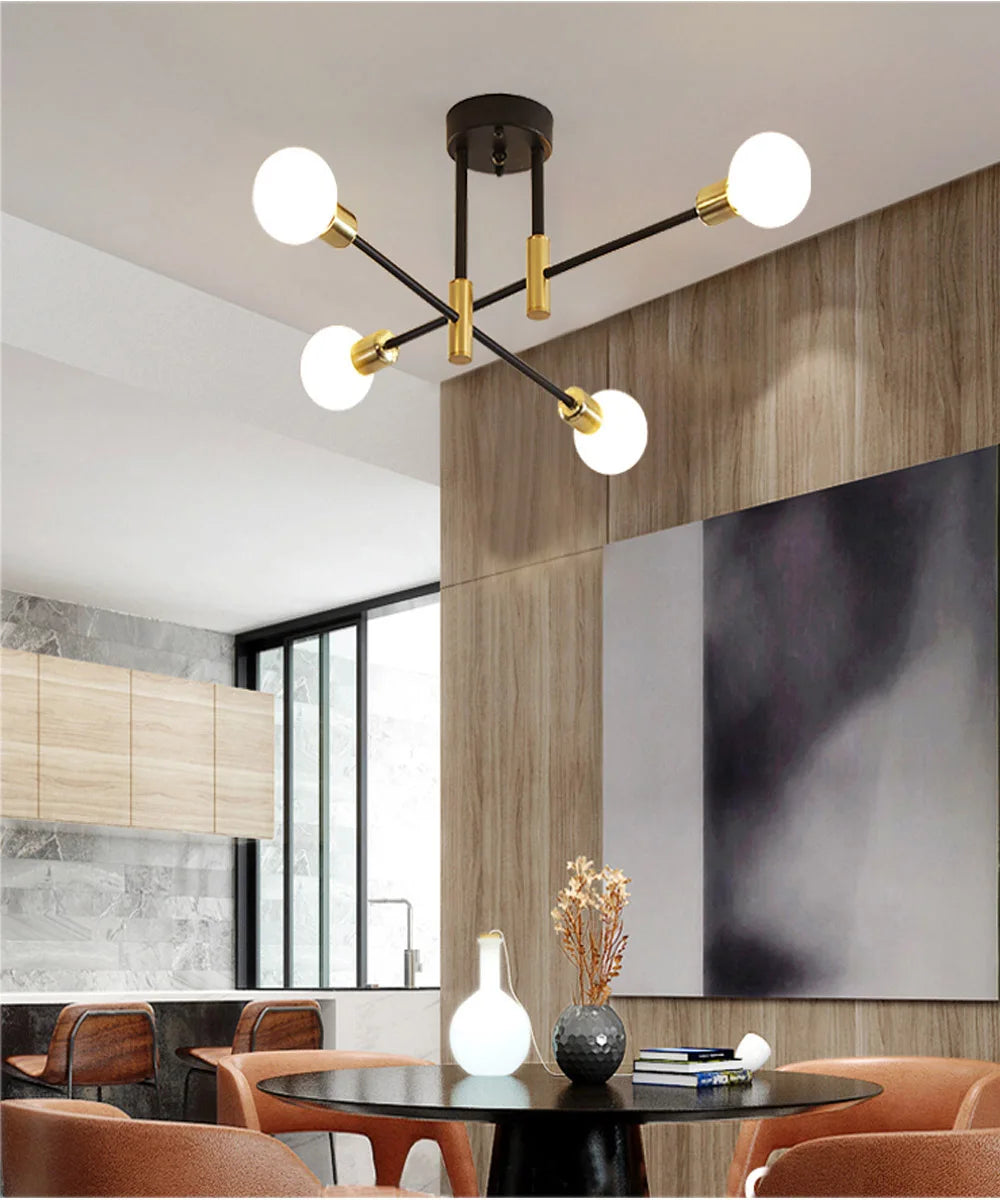 Modern Pendant Light LED Nordic Lamp Gold Black Hanging Chandelier Ceiling Lights Dimming Remote Control Lighting Fixture