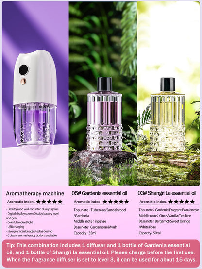 Multifunctional rechargeable portable essential oil diffuser Multiple aroma aromatherapy essential oils can be used in home cars
