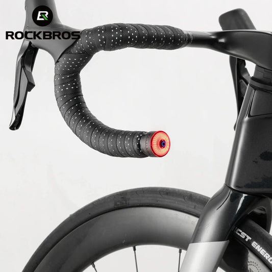 ROCKBROS Bike Handlebar Light LED Bicycle Waterproof Rechargeable Road Bike Handlebar End Plug Warning Taillight Bike Accessory