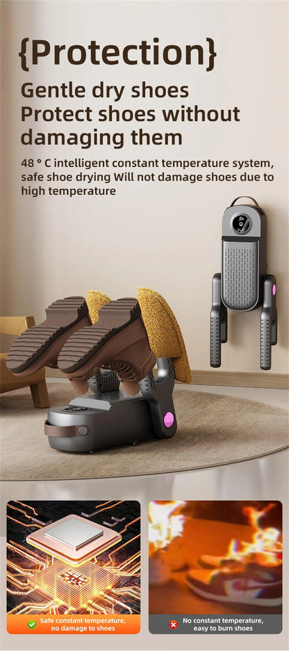 Shoe Dryer Smart Footwear Dryer Fast Drying Deodorizing Sterilizing Household Shoe Warmer with Heater Foldable Dry Sterilizer