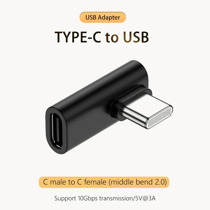 5A Type-C OTG Adapter 240W Fast Charging Data Converter USB4.0 40Gbps Support 8K 60Hz USB C 90/180 Degree Elbow Adapter