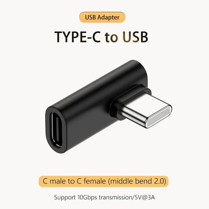 5A Type-C OTG Adapter 240W Fast Charging Data Converter USB4.0 40Gbps Support 8K 60Hz USB C 90/180 Degree Elbow Adapter