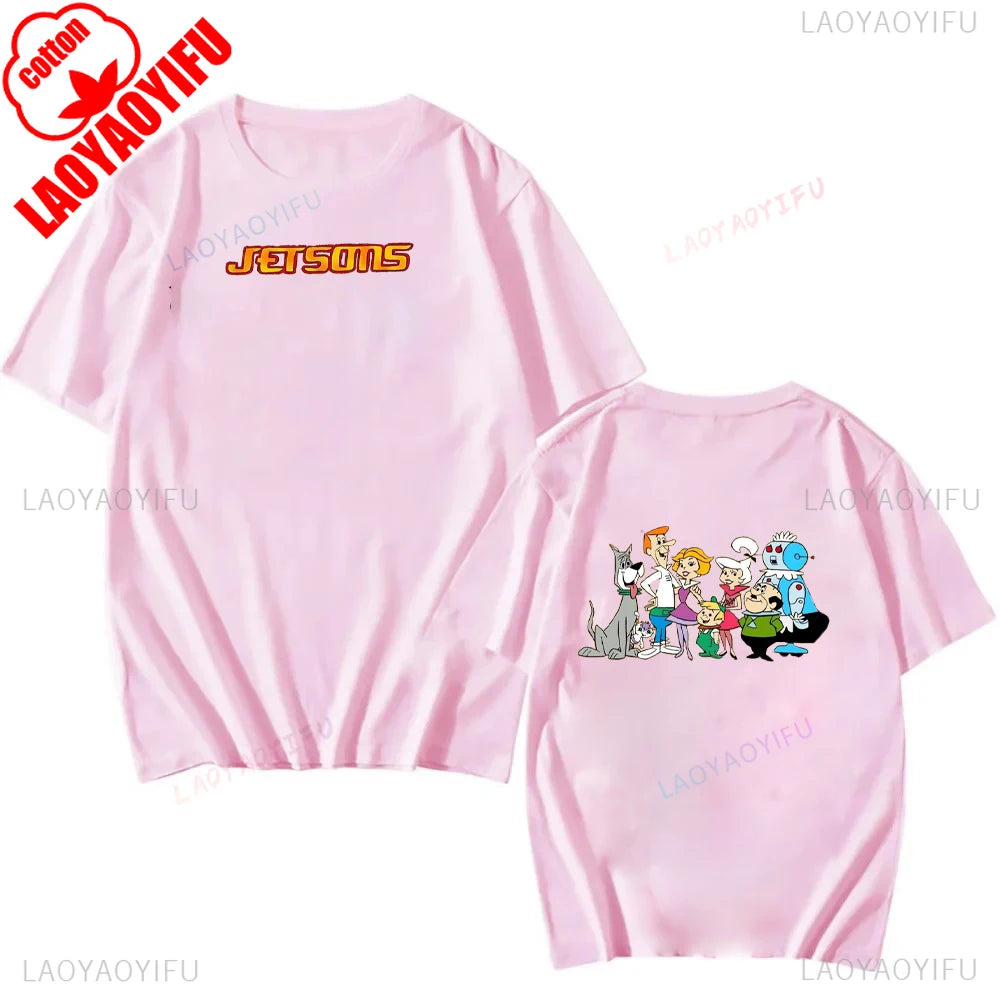 The Jetsons Printed T-shirt Tops Cartoon The Jetsons Letter Clothes Rosie The Robot Graphic T-shirts Breathable Camisetas