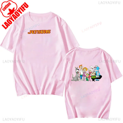 The Jetsons Printed T-shirt Tops Cartoon The Jetsons Letter Clothes Rosie The Robot Graphic T-shirts Breathable Camisetas