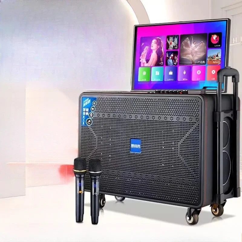 Outdoor ktv audio all-in-one machine home karaoke machine square dance audio with display Karaoke speakers
