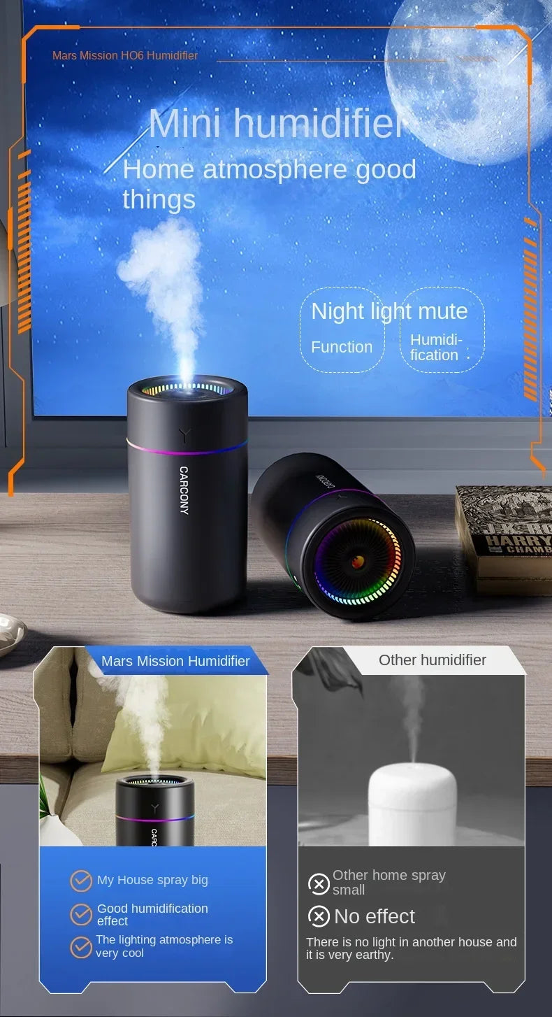 280ML Powerful and Efficient Air Humidifier Aromatherapy Aroma Diffuser Essential Oil Color-Changing Lights for Home Car Bedroom