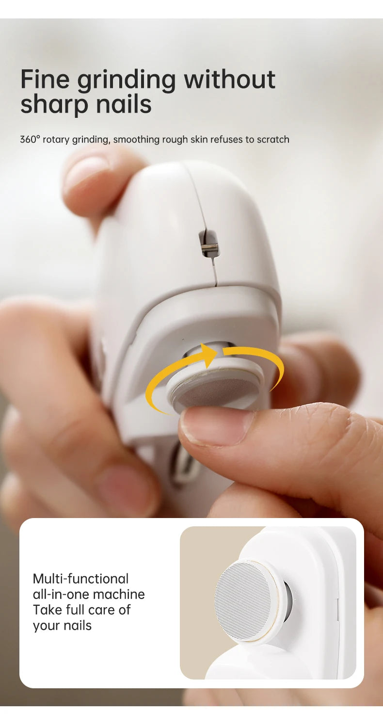 HOMEFISH Electric Nail Clipper 2 in 1 Grinding Polishing Multifunctional Portable Automatic Manicure Grinder