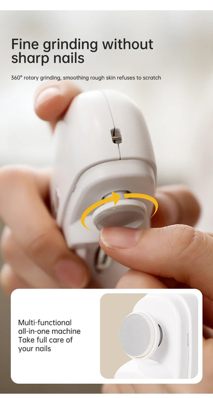 HOMEFISH Electric Nail Clipper 2 in 1 Grinding Polishing Multifunctional Portable Automatic Manicure Grinder