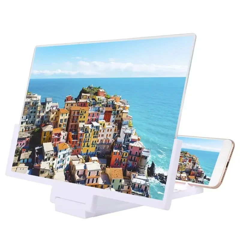 12/14in Mobile Phone Screen Amplifier 3D Magnifying Glass Stand Magnifier HD Video Amplifier Phone Stand Enlarged Screen Bracket