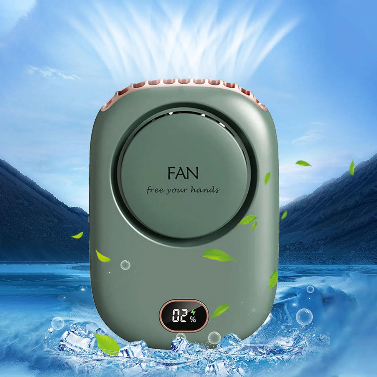 Customizable Portable Hanging Neck Fan Air Cooler Summer Waist Clip Fan Digital Display Mini Electric Fan Mute Neckband Fans