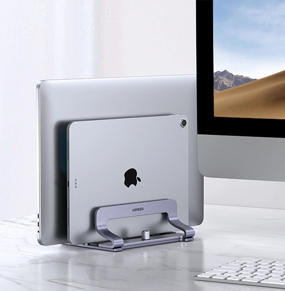 UGREEN Vertical Laptop Stand Holder For MacBook Air Pro Aluminum Foldable Notebook Stand Laptop Support MacBook Pro Tablet Stand