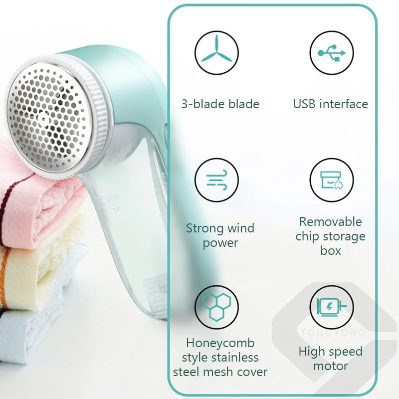 Electric Lint Remover Plug-in USB  Portable Fabric Shaver for Clothing Fluff Fuzz Removing Machine Home Hairball Trimmer Pellet