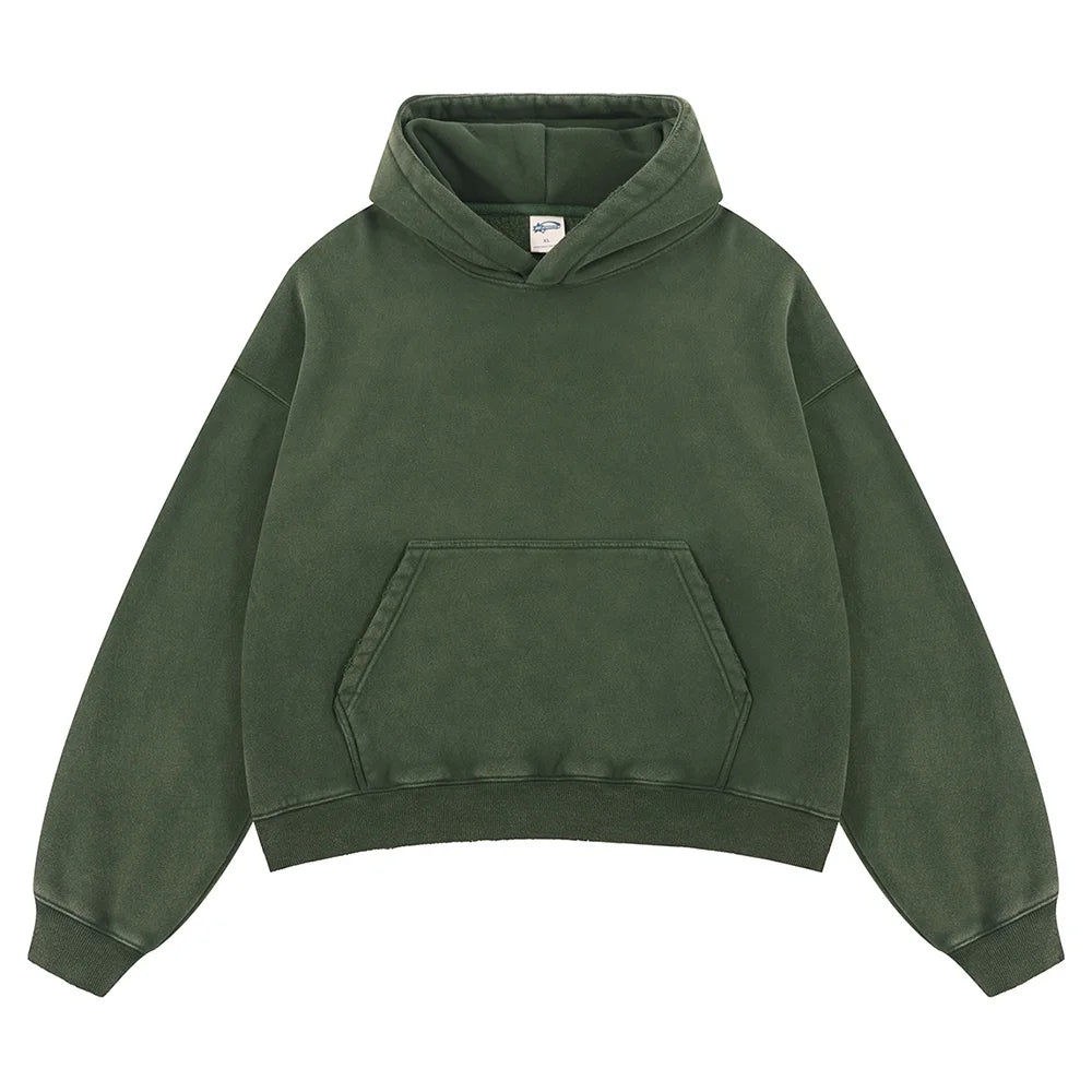 VIPReAlr2025 Winter Hoodie Retro Harajuku Fashion Washed Cotton 380GSM Pullover Sweatshirt Y2K RE Alr