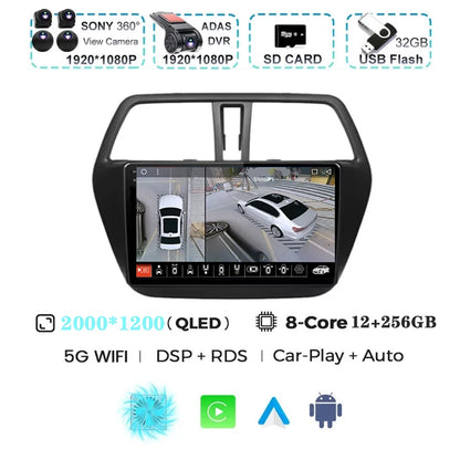 For Suzuki SX4 S-Cross 2014 2015 2016 2017 Android 15 Car Radio Multimedia Player Stereo GPS WIFI+4G wireless Carplay Auto video