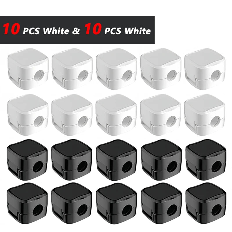 Non-magnetic Strong Cable Clips Adjustable Cord Holder | Adhesive Under Desk Mgmt Organizer for Home Office Car Wall Desktop