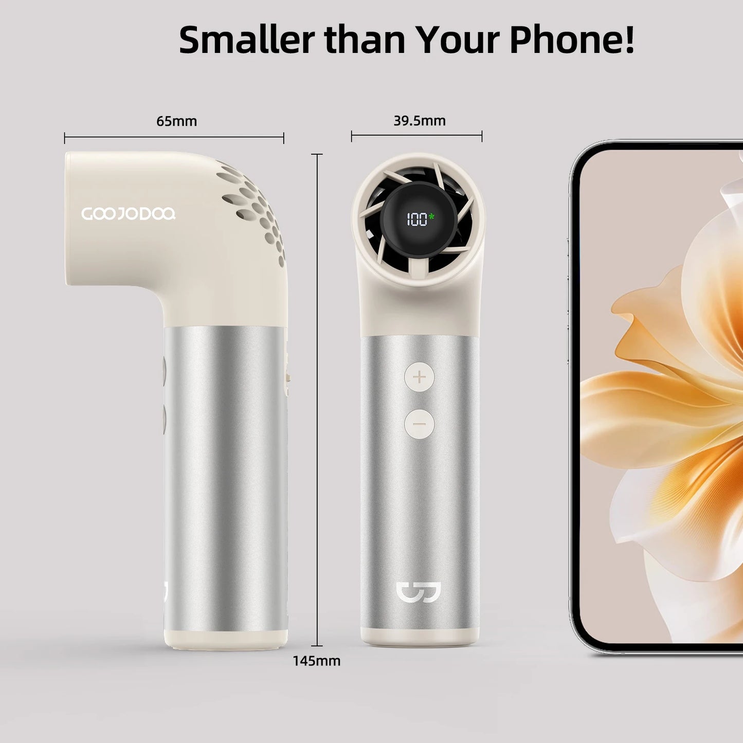 GOOJODOQ Mini 150G Ultra-light Water Pipe High-speed Fan 12M/s Uniquely stylish turbo fan Aluminum alloy handle