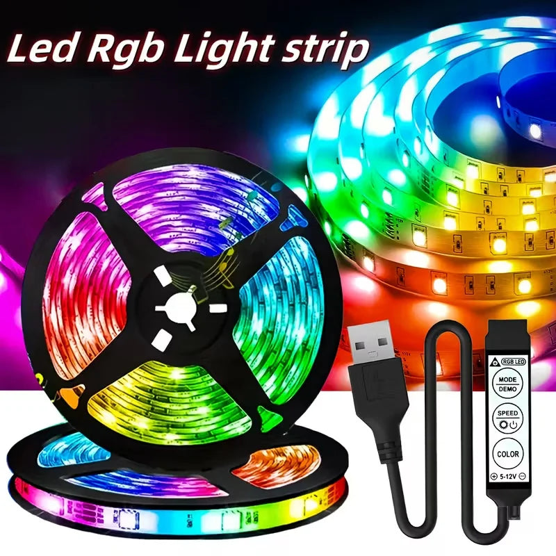 LED Strip Light, RGB for Various Scenes with Double-Sided Adhesive Tape Easy Installation - Ambient Bedroom Computer Desk Lights