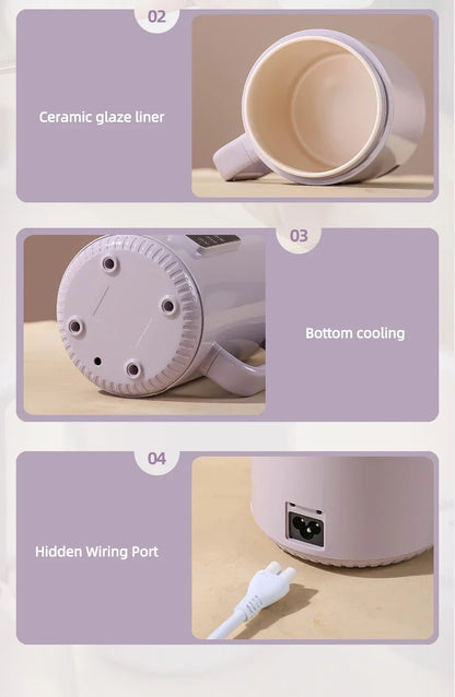 220V /110V Fully Automatic Mini Stew Pot Porridge Pot Household Electric Stew Pot Ceramic BB Soup Porridge Cooker EU/US Plug