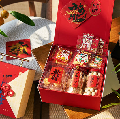 2026  Year New Year Transparent Candy Box Baking Caramel Candy Nougat Snowflake Biscuit Cookie Emp Paaging Box