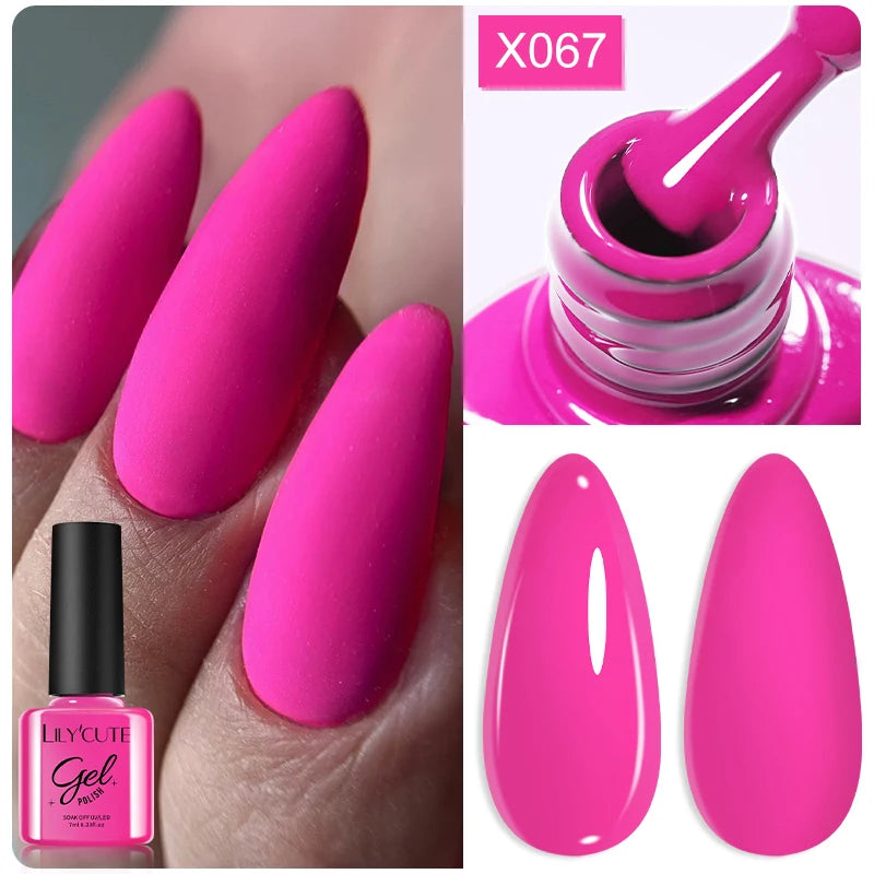 LILYCUTE Ancora Red Autumn Winter Gel Nail Polish Semi Permanent Soak Off UV LED Gel Varnish Manicure Nail Supplies