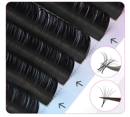 Rujade All Sizes 6-20mm Individual Eyelash Extension Matte Black Premium Russian Volume Eyelash Handmade Faux Mink Lashes Cilias