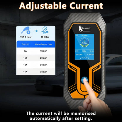 feyree 11KW 16A EV Portable Charger Type2  EVSE Charging Box Electric Car Charger CEE Plug IEC62196-2 Electric Vehicle Charger