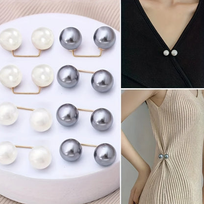 2pcs Pearl Jeans Ankle Clip, Chest Anti Light Needle, Anti Stepping Slipper Buckle, Pants Length Adjuster