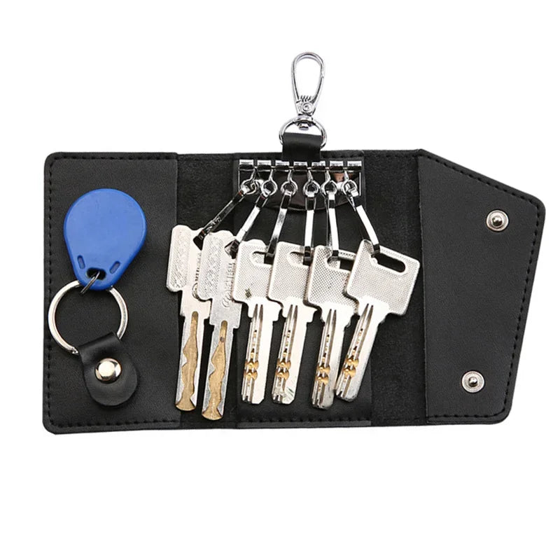 New Genuine Leather Keychain Men Key holder key organizer Pouch Car Key pouch Wallet Housekeeper Key Case Mini Card Bag