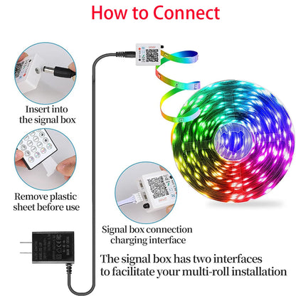 LED Strip Lights 10m 20m 30m Music Sync RGB Led Strip Tape Lights for Room Home Party Decoration TV Backlight Felxible Ribbon