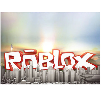 Roblox theme Game Shower Vinyl Hot Game Backdrop Cloth Kids Birthday Photo Background For Party Decoration Boys Backdrops