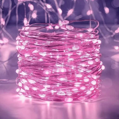 Battery Powered 10/20/30/50/100LEDs String Lights  Copper Wire Light for Holiday Lighting Camping Flower Wedding Christmas Decor