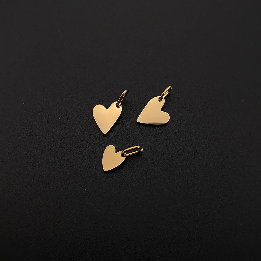 eManco Mother's Day Blank Heart Charm Stainless Steel Waterproof Polished Pendant Making DIY Necklace Bracelet 48 Hour Shipping