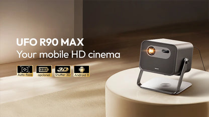 BYINTEK R90 Max Full HD 1080P Projector 4K DLP 2200 ANSI Lumens Android TV 11.0  3D 4K Supported Smart  Home Theater  Projector