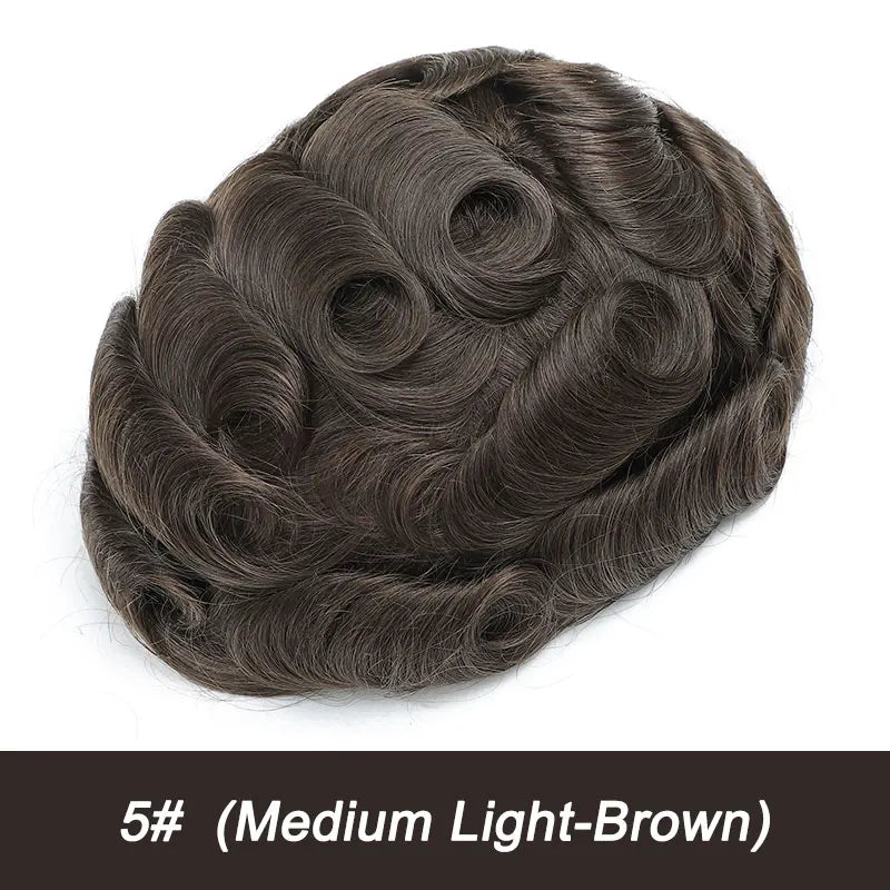 Australia Toupee Men Lace and PU Base Breathable Men's Wig For Men Capillary Prosthesis Replacement Natural Hairline System