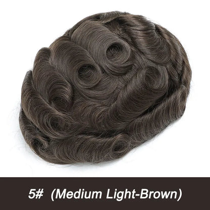 Australia Toupee Men Lace and PU Base Breathable Men's Wig For Men Capillary Prosthesis Replacement Natural Hairline System