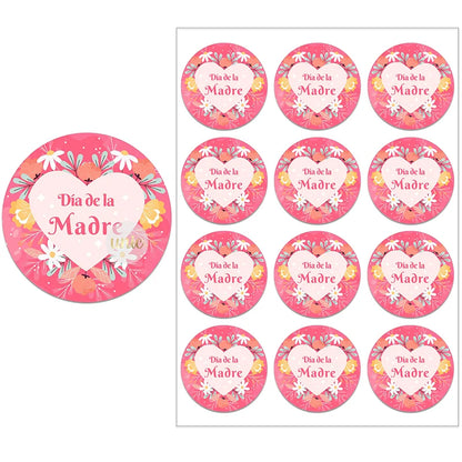 Feliz Día De La Madre Español Happy Mother's Day Decor Stickers Labels Floral Self-adhesive Paper Labels
