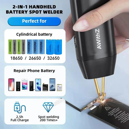 HOMEFISH Portable Spot Welder DIY Handheld Spot Welding Machine 11 Gears Adjustable Energy Storage Spot Welding