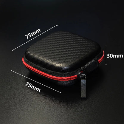 Earphone Storage Bag Square Headset Box Indoor Outdoor Travelling Earphones Storaging Case Accessories with Zipper
