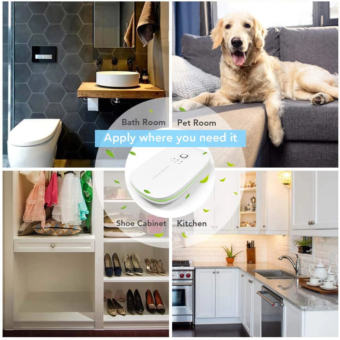 Plug in Ozone Generator Negative ion purifier Compact Size Purifying Air Eliminate Odor For Pet Room Toilet Kitchen US Plug