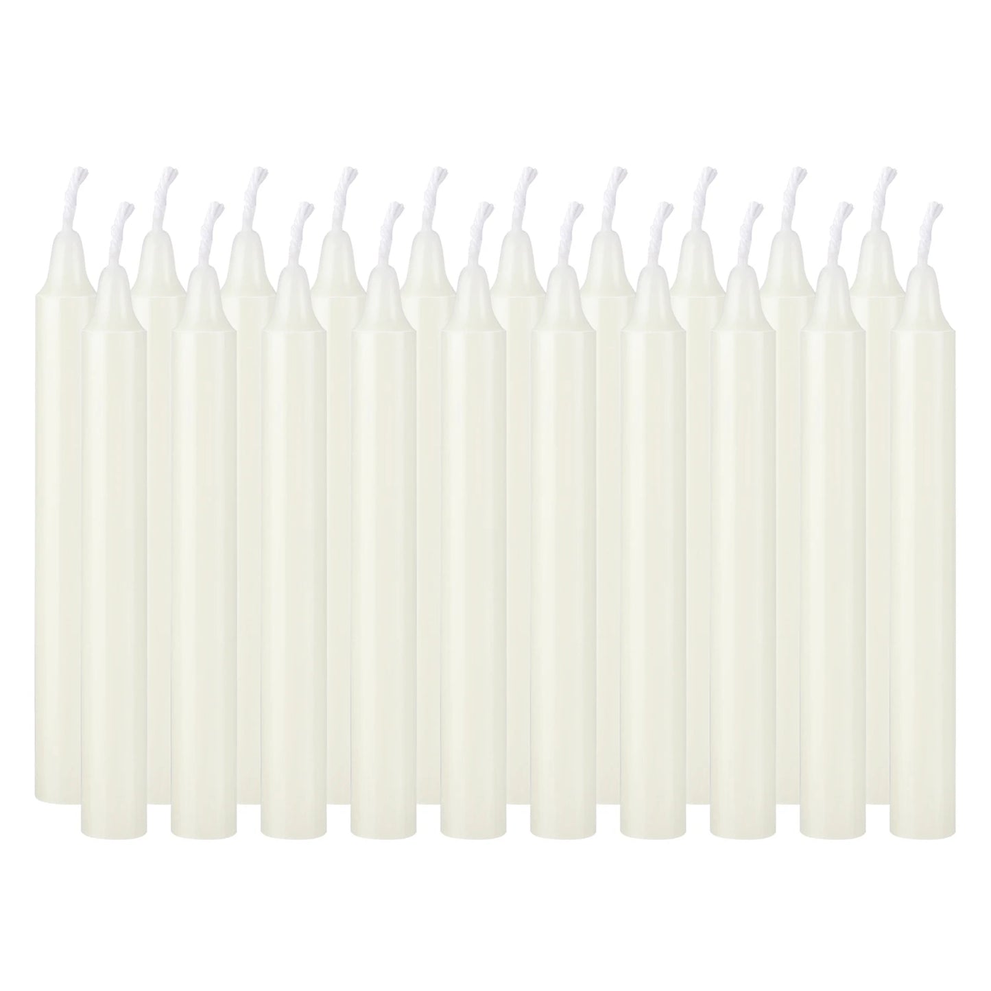 20 Ivory White 4-Inch Stick Candles, Drip-Free, Smokeless, Unscented, Household Dinner Candles, Hand-Poured, Premium Quality, Suitable for Churches, Homes, Weddings, Parties, Seasonal Celebrations, Emergencies, and Home Decor
