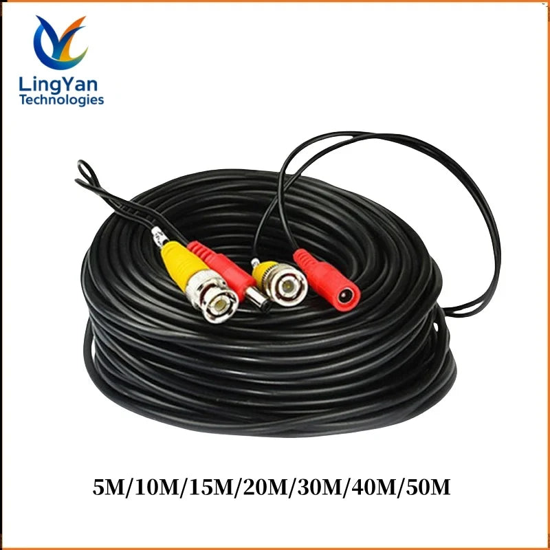 5-50M BNC+DC Connector 2 in 1 BNC CCTV Outdoor Cable Coaxial Video Power AHD Cameras For DVR System Security Surveillance Camera