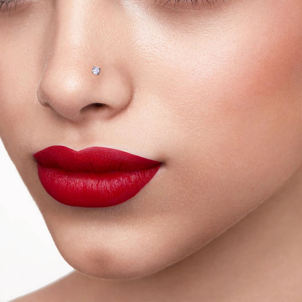 1/10PCS ASTM F136 G23 Titanium Piercing Nose Stud 20G L-Shape Nariz Studs With Zircon 2-3mm Nose Rings Nostril Piercing Jewelry
