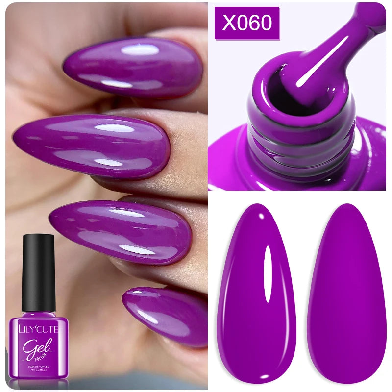 LILYCUTE Ancora Red Autumn Winter Gel Nail Polish Semi Permanent Soak Off UV LED Gel Varnish Manicure Nail Supplies