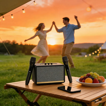 Karaoke wireless Bluetooth microphone and sound system all-in-one portable outdoor family KTV vintage speaker