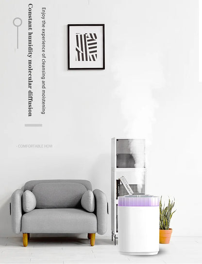 3L Ultrasonic Air Humidifier Cool Mist Humidifier with Night Light and Three Nozzles Quiet USB Aromatic Humidifier for Home