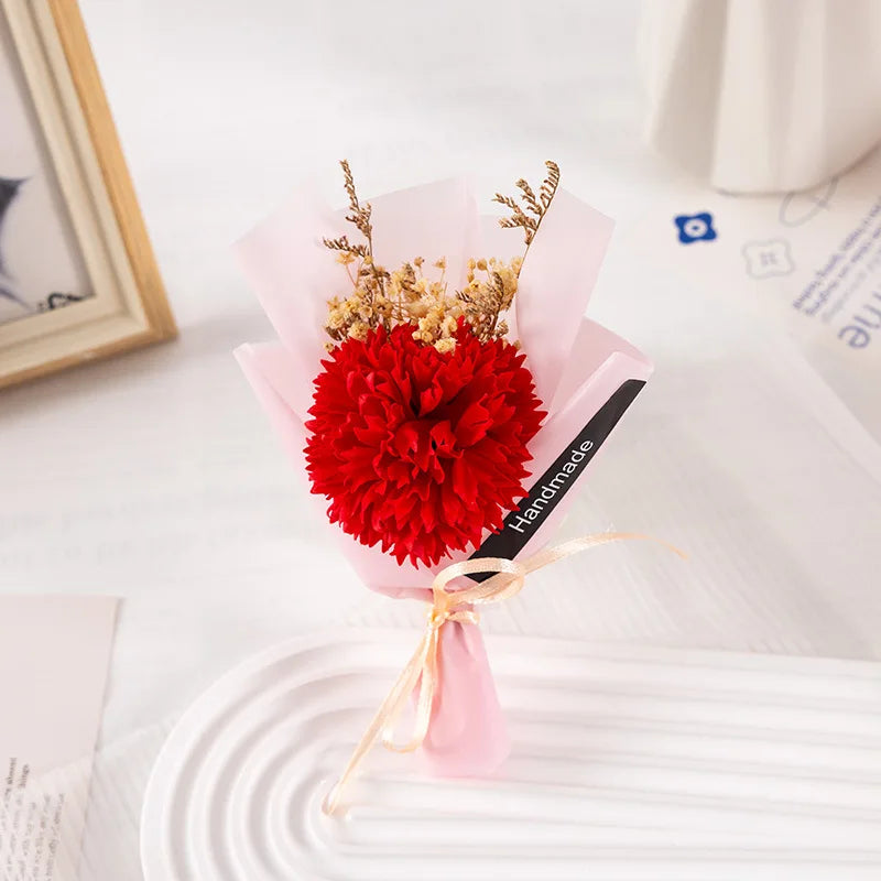 Soap Flower Carnation Bouquet Mother's Day Gift Small Bouquet Faux Flowers Perpetual Flower Companion Gift Accessories