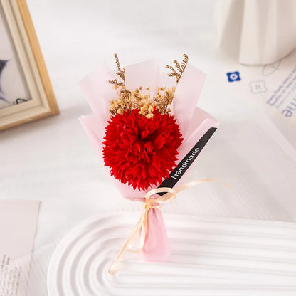 Soap Flower Carnation Bouquet Mother's Day Gift Small Bouquet Faux Flowers Perpetual Flower Companion Gift Accessories