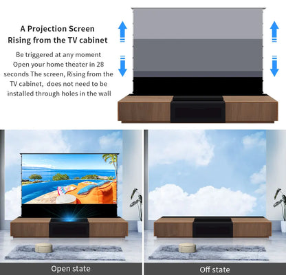 100-120inch Motorized Projection Smart UST Laser Projector Cabinet Living Room Integrated UST Projector Cabinet for Home Theater